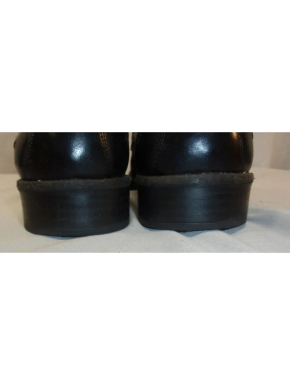 DESIGNER JOHNSTON & MURPHY SHEEPSKIN LACE UP OXFORDS BLACK SHOES MEN SIZE 8 1/2M